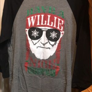“Have a Willie nice Christmas” 3/4 baseball tee
